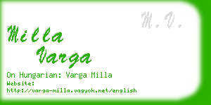 milla varga business card